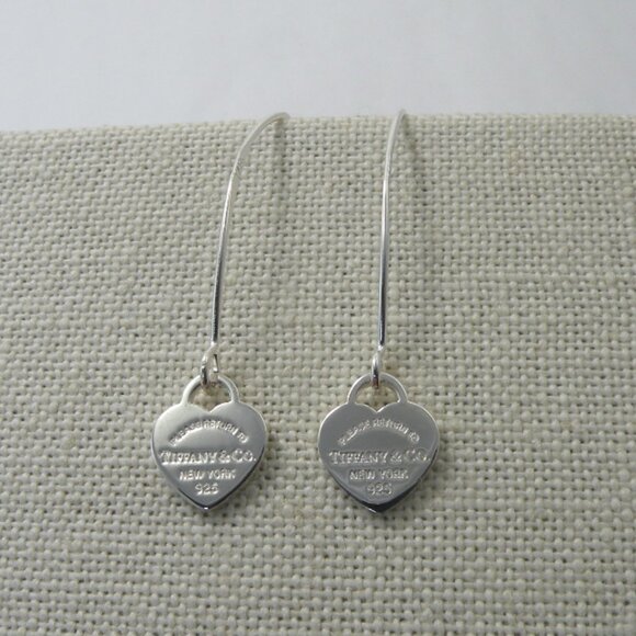 NEW Mini Heart Hook Earrings Return to Tiffany & Co Solid 925 Sterling Silver - Picture 2 of 15